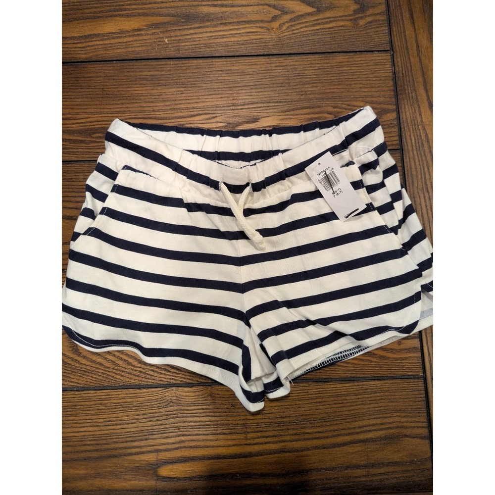 Old Navy Kids Stripe Drawstring‎ Girls Shorts Black And White Size 6-7 NWT